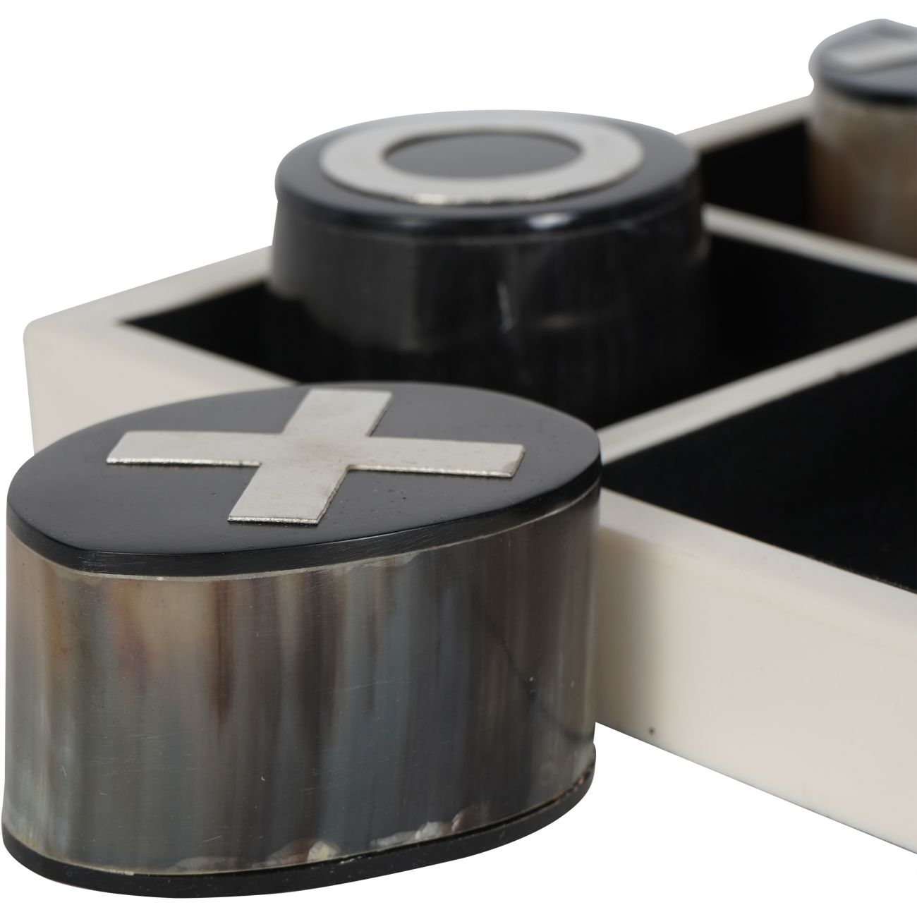 Stack Black & White Horn Noughts & Crosses Set